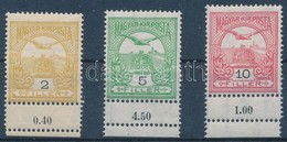 ** 1909 Turul 2, 5, 10 F Alul ívszéli Dupla Fogazással - Other & Unclassified