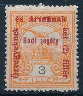 ** 1915 Hadi Segély 3f 'árváknak' Lemezhiba - Andere & Zonder Classificatie