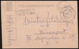 1917 Tábori Posta Levelezőlap 'K.u.k. Heeresbahn-Süd PRISTINA' - Otros & Sin Clasificación