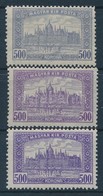 ** 1921-1925 Parlament 500K 3 Eltérő Színben - Andere & Zonder Classificatie