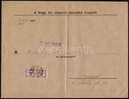 1923 (7. Díjszabás) Nagyalakú Nyomtatvány Hivatalos 2 X 100f Bélyeggel - Other & Unclassified