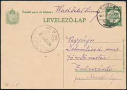 1927 8f Díjjegyes Levelezőlap 'SÜMEG' - Zalaszántó - Sonstige & Ohne Zuordnung