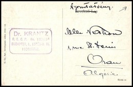 1930 Képeslap Budapestről Algériába, Előlapi Bérmentesítéssel, Ritka Desztináció! - Other & Unclassified