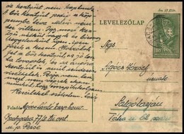 1944 18f Díjjegyes Levelezőlap 'GÁCS-LOSONC' Mozgóposta Bélyegzéssel - Sonstige & Ohne Zuordnung