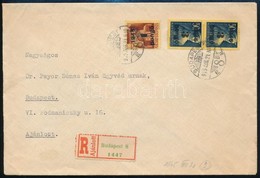 1945 (2. Díjszabás) Ajánlott Helyi Levél Kisegítő 1P/20f + 2 X 3P/50f Bérmentesítéssel - Autres & Non Classés