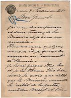 VP13.089 - Brésil - Quartel General Da 5a Regiao Militar S. SALVADOR 1921 - Lettre De Mr V. ACHE Pour Mr Le Gal GAMELIN - Documents