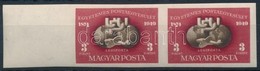 ** 1950 UPU Vágott Blokkból ívszéllel Kivágott Pár (24.000) / Mi 1111 Imperforate Margin Pair - Autres & Non Classés