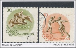 O 1956 Olimpia (II.) - Melbourn 30f + 40f Eltolódott Fogazással - Other & Unclassified