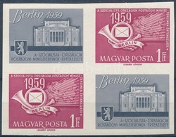 ** 1959 A Szocialista Országok Postaügyi Minisztereinek Értekezlete Vágott Négyestömb (8.000) - Autres & Non Classés