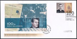 2012 Wallenberg FDC Magyar Bélyeggel és Svéd Blokkal - Altri & Non Classificati