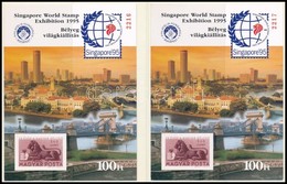 1995 2 Db Singapore '95 Emlékív  + Ajándék Változat (egymást Követő Sorszámmal) (6.000) - Altri & Non Classificati