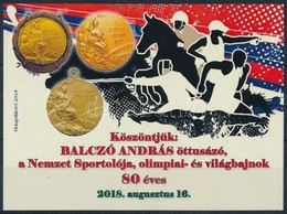 2018 Balczó András öttusázó, A Nemzet Sportolója, Olimpiai- és Világbajnok 80 éves - Ajándék Emlékív - Autres & Non Classés