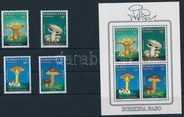 ** 1990 Gombák Sor Mi 1231-1238 + Blokk 134 - Andere & Zonder Classificatie