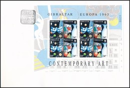 1993 Europa CEPT: Művészet Kisívsor Mi 654-657 2 Db FDC-n - Other & Unclassified