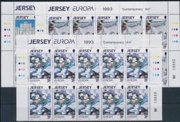 ** 1986 Europa CEPT, Kortársművészet Sor ívsarki 10-es Tömbökben Mi 612-613 - Altri & Non Classificati