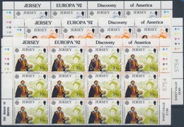 ** 1992 Europa CEPT, Amerika Felfedezésének 500. évfordulója Sor ívsarki 12-es Tömbökben Mi 574-576 - Andere & Zonder Classificatie