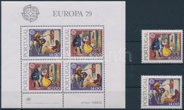 ** 1979 Europa CEPT, Posta és Távközlés Története Sor Foszforcsíkkal Mi 1441-1442 + Blokk 27 - Andere & Zonder Classificatie