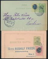 1903-1904 2 Db Felülnyomott Díjjegyes Felülnyomott Bélyeges Kiegészítéssel - Andere & Zonder Classificatie