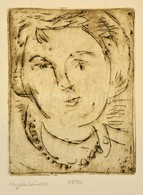 Czóbel Béla (1883-1976): Nyakláncos. Rézkarc, Papír, Hagyatéki Pecséttel, 12×9,5 Cm - Autres & Non Classés