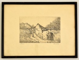 Cca 1930 Horváth Jelzéssel: Tabán. Rézkarc, Papír, üvegezett Keretben. 13x19 Cm - Autres & Non Classés