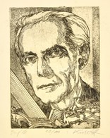 Kádas István (1941-): Bartók. Rézkarc, Papír, Jelzett, Szélén Kis Szakadás, 18,5x15 Cm - Autres & Non Classés