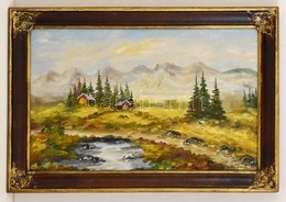 Kárpáthy Jelzéssel: Hegyvidéki Táj. Olaj, Vászon, Keretben, 33×52 Cm - Autres & Non Classés