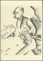 Molnár C. Pál (1894-1981): Pincér. Kis Szériás Ofszet, 28,5×17,5 Cm - Autres & Non Classés