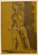 Wiettinghoff Evald (1826-1882): Hercules. Vegyes Technika, Papír, Jelzett, Paszpartuban, Kis Szakadással, 52×34 Cm - Autres & Non Classés