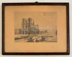 Adolphe Yvon (1817-1893) : Notre Dame. Rézkarc, Papír, Jelzett, üvegezett Keretben, 12×17 Cm - Other & Unclassified