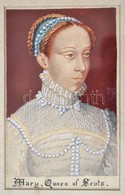 XIX. Sz.:  Jelzés Nélkül: Mária, Skót Királynő. Akvarell, Papír. 14x9 Cm. Üvegezett Keretben. / Mary, Queen Of Scots. Wa - Autres & Non Classés