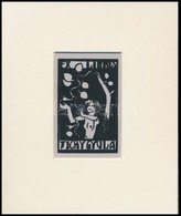 Tichy Gyula (1879-1920): Ex Kibris, Linómetszet-papír 7,5x5 Cm - Otros & Sin Clasificación