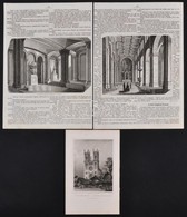 1858, 1861 L. Rohbock: A Fóti Szentegyház, Vasárnapi újság. Acélmetszet. A Fóti Templom Belseje. Fametszet - Stiche & Gravuren