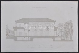 1855 Csehország. A Brünni Casino Keresztmetszeti Rajza. Lithográfia / Czech Republic, Brno: Plan Of The Casino. Lithogra - Estampes & Gravures