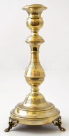 XIX. Sz. Vége: W&O Jelzéssel: Réz Gyertyatartó Cizellált Díszítéssel. / Marked Candle Holder 23 Cm, - Autres & Non Classés