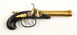 Régi, Kovás Pisztoly Formájú öngyújtó. 25 Cm / Vintage Pistol Shaped Lighter. 25 Cm - Altri & Non Classificati