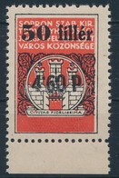 ** 1944 Sopron 50f / 4,60P Okmánybélyeg  Eredeti Gumival, Alsó ívszéllel - Sin Clasificación