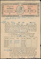 Cca 1943 India, Gwailor állam Adóív 2 Anna Illetékbélyeggel / India Tax Sheet With Document Stamp - Sin Clasificación