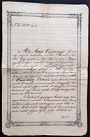 1848 Arad, Igazolás Aljegyző Részére. Kosztolányi Antal Másodjegyző Aláírásával, A Megye Címeres,  Papírfelzetes Viaszpe - Zonder Classificatie