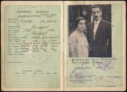 Cca 1929-1930 M. Kir. Fényképes útlevele Magánhivatalnok Részére, Osztrák és Csehszlovák Bejegyzésekkel, Okmánybélyegekk - Unclassified
