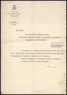 1932 Barna-Szörény Bertalan Miniszteri Tanácsosi Kinevezése, Kenéz Béla (1871-1946) Kereskedelemügyi Miniszter Aláírásáv - Unclassified