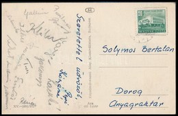 Cca 1956 A Dorog Játékosainak Aláírásai Levelezőlapon (Pálmai, Pozsonyi, Gallina, Stb.) - Autres & Non Classés