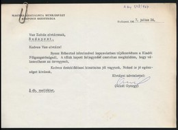 1967 Aczél György (1917-1991) Saját Kézzel Aláírt Levele Vas Zoltán (1903-1983) író, 56-os államminiszter Részére  Vas Z - Autres & Non Classés