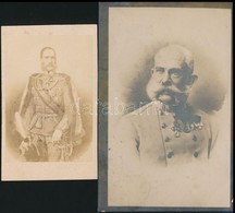 Cca 1860-1910 Ferenc József Fiatalon és öregen, 2 Db Portréfotó, 10×6 és 13,5×9 Cm - Autres & Non Classés