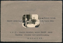 Cca 1913 Feszty-család (Feszty Árpád (1856-1914), Feszty Béla és Feszty Imre) Ó-gyallán, Feliratozott Papíron, Körbevágo - Autres & Non Classés