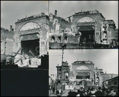 Cca 1965 Budapest, A Nemzeti Színház Bontása és A Blaha Lujza Tér Látképe 1966-ban, 5 Db Vintage Fotó, 12x9 Cm és 24x18  - Autres & Non Classés