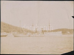 1897 A San Francisco Hajó A Villafranca-i Kikötőben, Hátoldalon Feliratozott Fotó, Sérülésekkel, 16,5×22,5 Cm - Autres & Non Classés