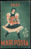 1937 Zsebnaptár, Magyar Királyi Posta, Tetlák Grafikájával, 10,5x7 Cm - Publicités