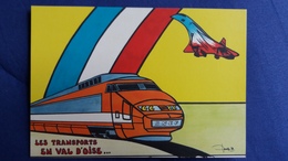 CPM ILLUSTRATEUR LARDIE J TRANSPORTS TGV CONCORDE  ENGHIEN 1989 1 ERE RENCONTRE ARTISTES 1989 N° 447/ 3000 - Lardie