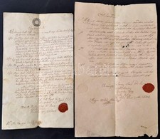 1846 Két Balatoni Okirat: Szemesi Uradalommal Kapcsolatos Szerződés, + 1850 Szárszói Egyezség 15kr Szignettával - Other & Unclassified