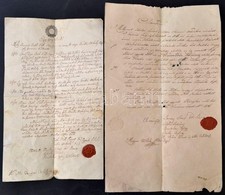 1846 Két Balatoni Okirat: Szemesi Uradalommal Kapcsolatos Szerződés, + 1850 Szárszói Egyezség 15kr Szignettával - Autres & Non Classés